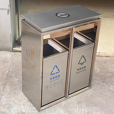 A5143分类垃圾桶商场垃圾桶 人仔桶 抽拉式滑轨垃圾桶 不锈钢垃圾桶 砂钢